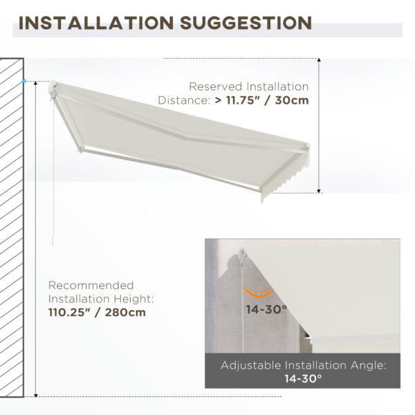Auvent rétractable électrique 12'x10', Système Hybride avec Télécommande et Manivelle - Crème - Image 5